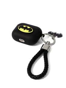 BATMAN X SHEIN Cartoon Pattern Protection Anti-Drop Bluetooth Headset Case With Pendant, Suitable For IPod - Multicolor - View 5
