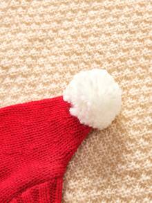 PETSIN 1pc Pet Holiday Style Christmas Wool Hat, Wool Ball Decoration Cat And Dog Universal Holiday Warm Hat, Suitable For Christmas Parties, Holiday Photography, And Holiday Dressing Up - Multicolor - View 7