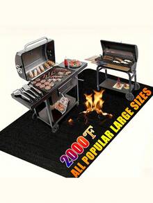 1PC Outdoor BBQ Grill Mat, Fire Resistant Oil-Proof Stain-Proof Protective Pad For Wood Deck & Lawn, Multi-Use High Temp Heat Insulation Fire Pit Mat, Durable Easy Clean, For Camping, Patio, Backyard - A - View 6