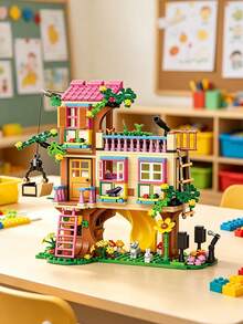 Treehouse Building Set - Forest Friendship House Building Blocks, Treehouse Construction Kit, Compatible With Multiple Blocks, Perfect For Birthdays, Christmas, And Gifting (685 Pieces) - Multicolor - View 7