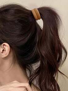 BestieMix 100/20PCS Women's Basic Black, White, Khaki, Brown, Random Mixed Color, High Elasticity Headband, Fashionable And Versatile Hair Accessory - Multicolor - View 2