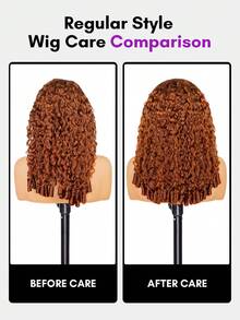 ALL READY WIG Wear & Go 無膠式捲髮真人髮假髮 焦橙色 13x6蕾絲前沿假髮 預拔自然髮際線 180%密度 18-24英吋 自然捲髮紋路 易安裝 初學者友善 日常配戴 - S27G - 查看 8
