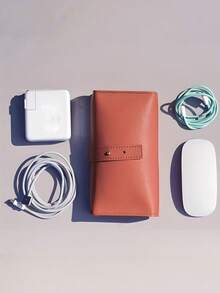 Electronics Organizer, Travel Cable Organizer Bag, PU Leather Electronic Device Storage Pouch, Water-Resistant Cord Organizer For Cables, Chargers, Power Bank, Earbuds, USB Drives, SD Cards, Portable Travel Pouch For Office, Commute And Home - View 3