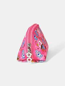 SHEIN X Care Bears 1 Cartoon Pattern Cosmetic Bag, Portable Zipper Cosmetic Storage Bag, Multi-Functional Finishing Bag, Lightweight Travel Bag - Multicolor - Peach Pink - View 5