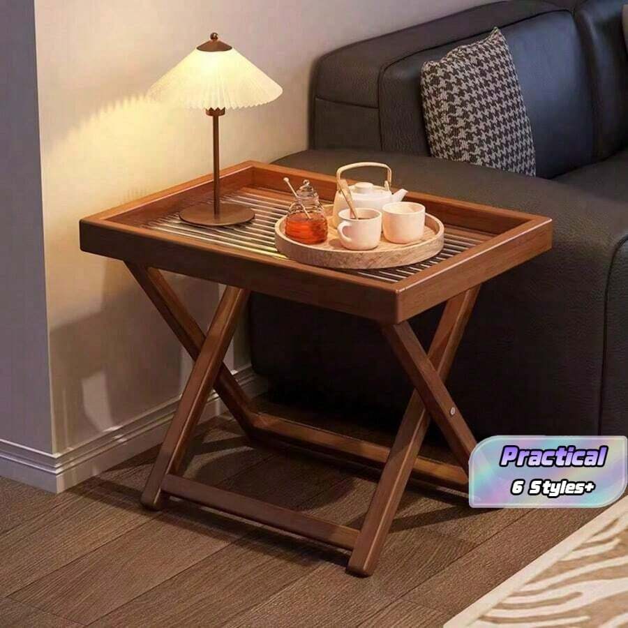 Foldable Coffee Table, Living Room Sofa Side Small Tea Table, Bedroom Nightstand, Portable Design, Suitable For Indoor, Patio, Camping, Space-Saving Living Room Furniture, Balcony, Terrace - Multicolor - View 1