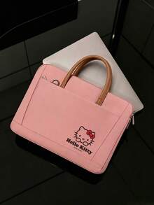 HELLO KITTY AND FRIENDS | SHEIN حقيبة لابتوب هالو كيتي وردية 1 قطعة، حزام كتف قابل للفصل، حقيبة حمل كمبيوتر كاواي للبنات، مناسبة للمدرسة والمكتب والسفر اليومي - زهري - مشاهدة 6