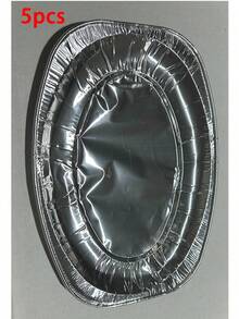 5/1-Piece Aluminum Foil Baking Pan Set, Silver Aluminum Foil Baking Pans, Suitable For Air Fryers, Grills, And Ovens; Perfect For All Seasons; Air Fryer Accessories; Easy To Clean; Versatile Cooking Pans; Available In Two Sizes - Multicolor - View 12