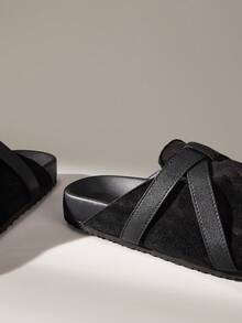 Solecia Cross Strap Design Retro Comfortable Shoes Travel Vacation Wear - Black - View 4