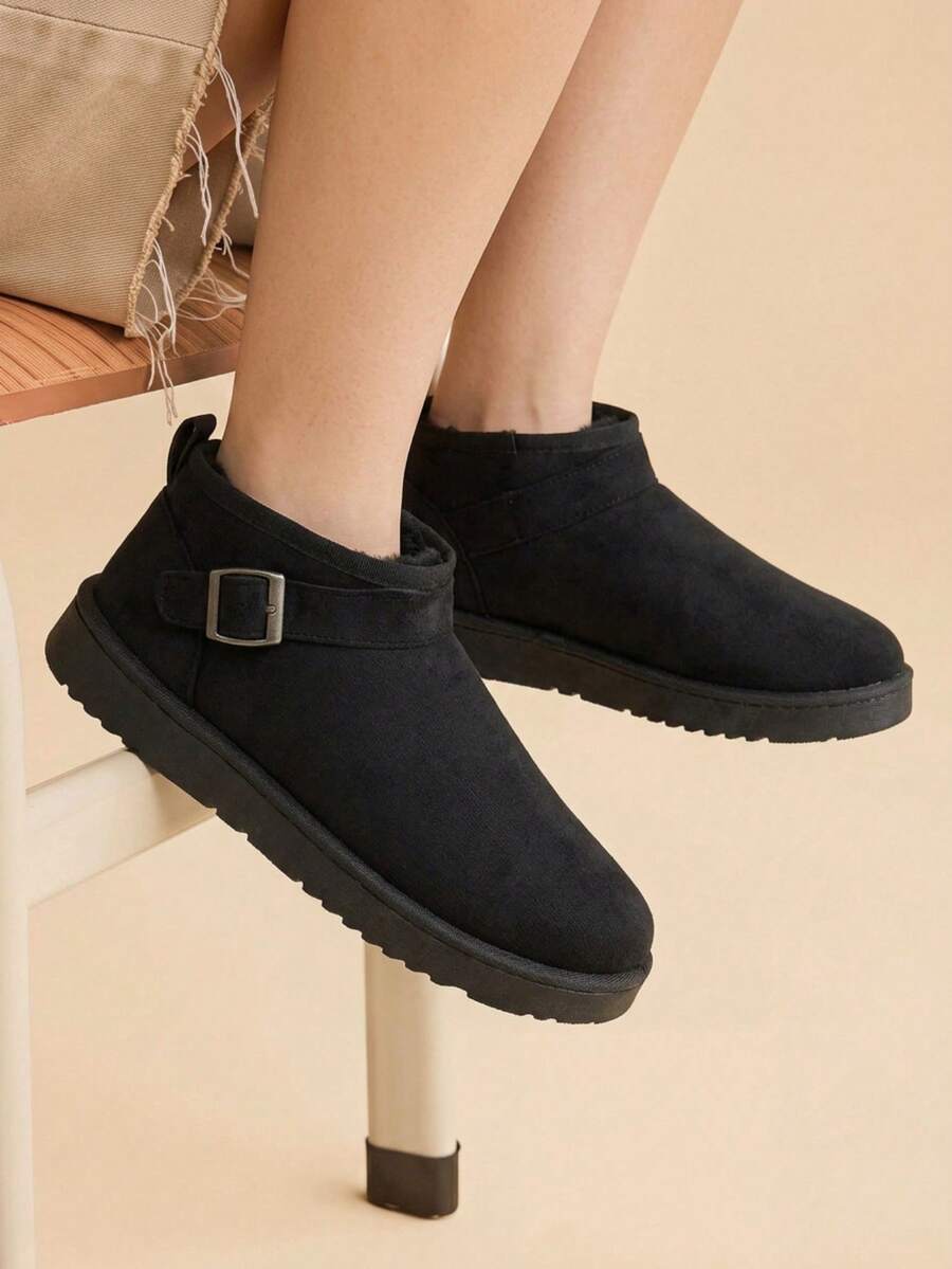 CUCCOO EASI Sepatu Wanita, Sepatu Bot Salju Wanita, Cocok untuk Pemakaian Sehari-hari di Musim Gugur dan Musim Dingin - Hitam . - View 1