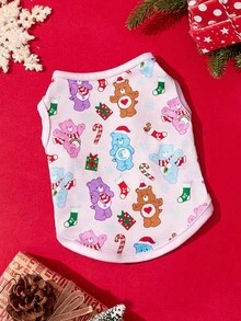 Care Bears X PETSIN 1件裝聖誕禮物 拐杖襪 多色可選 泰迪熊印花 寵物背心 柔軟舒適寵物衣 - 彩色 - 查看 1