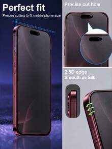 Teckwe 2pcs Full Coverage Matte Anti-Spy Screen Protector Compatible With Iphone 18 Pro Max/Duo, Frosted Privacy Film, 9H Upgraded Edge Protection, Anti-Peeling, Anti-Scratch, Easy Installation, Bubble-Free, Compatible With IPhone 18 Pro Max/Duo/17/17 Pro/17 Pro Max/17 Air/16 Pro Max/16 Plus/15 Pro Max/14/13/12/11 Series - Black - View 6