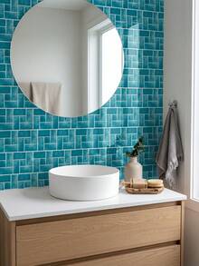 12PCS 2D Faux Tile Stickers PVC Peel And Stick Wall Decals Waterproof Oilproof Self Adhesive For Kitchen Bathroom Backsplash Wall Decor Easy Clean Removable - one-size - View 9
