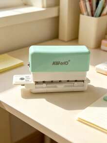 Mini 6 Hole Paper Puncher With Clear Waste Tray, Adjustable Position Guide Punch Machine For A5 20 Holes/B5 26 Holes/A4 30 Holes Loose Leaf Notebook Journal Planner, Portable Smooth Punch No Burr School Office Binding Stationery - multicolor - View 12
