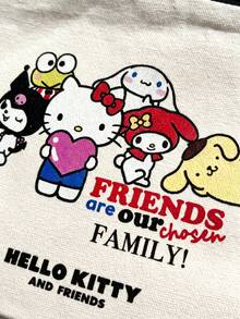 HELLO KITTY AND FRIENDS | SHEIN حقيبة مستحضرات تجميل مطبوعة برسومات كرتونية Hello Kitty And Friends مع سحاب، حقيبة تخزين متعددة الأغراض من القماش للقرطاسية والمكياج - متعدد الألوان - مشاهدة 5