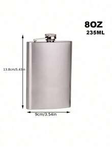 1 Piece Stainless Steel With Leakproof Liquor Flask, Small Funnel, Portable Bar, BBQ & Travel Bottle, Unisex, Holiday Gift - Silver - View 12