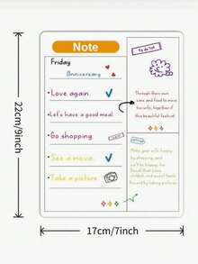 JANCHN Magnetic Dry Wiping Calendar Refrigerator Whiteboard Wall Can Write Magnetic Kitchen Monthly Family Plan Memo Plan Menu Task List Notebook Shopping School Schedule Hanging Date - Multicolor - View 6