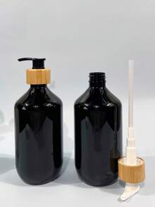 3PCS 500ml Empty Refillable Pump Dispenser Bottles For Shampoo Conditioner Body Wash Bathroom - Black - View 4