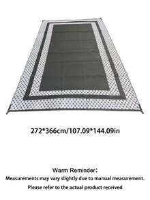 1 Piece Plastic Reversible Water-Resistant Rug, Durable Outdoor Non-Slip Rug For Garden, Patio, Camping, Swimming Pool, Backyard, Porch, And Hiking - A - View 8