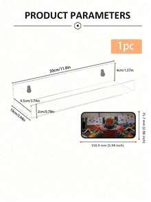 1PC Of Acrylic Storage Shelf, Transparent Storage Shelf, Floating Wall-Mounted Shelf, Display Cabinet, Book Storage Shelf, Multi-Purpose Storage And Display Shelf For Bedroom, Bathroom, And Living Room - Clear - View 16