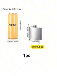 1 Piece Stainless Steel With Leakproof Liquor Flask, Small Funnel, Portable Bar, BBQ & Travel Bottle, Unisex, Holiday Gift - Silver - View 6