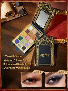 HARRY POTTER X SHEIN 1 buah Palet Eyeshadow Multi-Warna Eris Magic Mirror, 15 Warna Dapat Menciptakan Berbagai Tampilan Mata, Pigmentasi Tinggi - warna - View 2