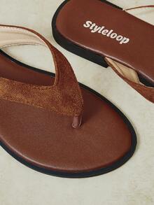 Styleloop Ladies, Buckle, Summer Style, Flat Sandals - Brown - View 4