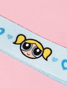 THE POWERPUFF GIRLS X SHEIN 通用卡通角色印花寵物散步四合一套裝，印花背心式胸背帶附牽繩、項圈與排泄物收納袋，適用狗與貓的戶外散步裝備，多種尺寸 - 藍色 - 查看 8