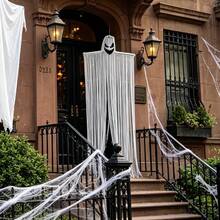 1 PC Halloween Decor Prop DIY Tassel Large Ghost Hanging Ornament, Ghost House Yard Atmosphere Decoration, Ghost Face Hanging Ghost Pendant - Ghost - View 1