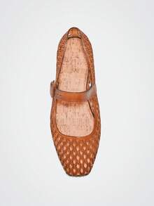 Maija Sepatu Pantai/Liburan Wanita Ujung Bulat dengan Hiasan Kristal - Coffee Brown - View 4