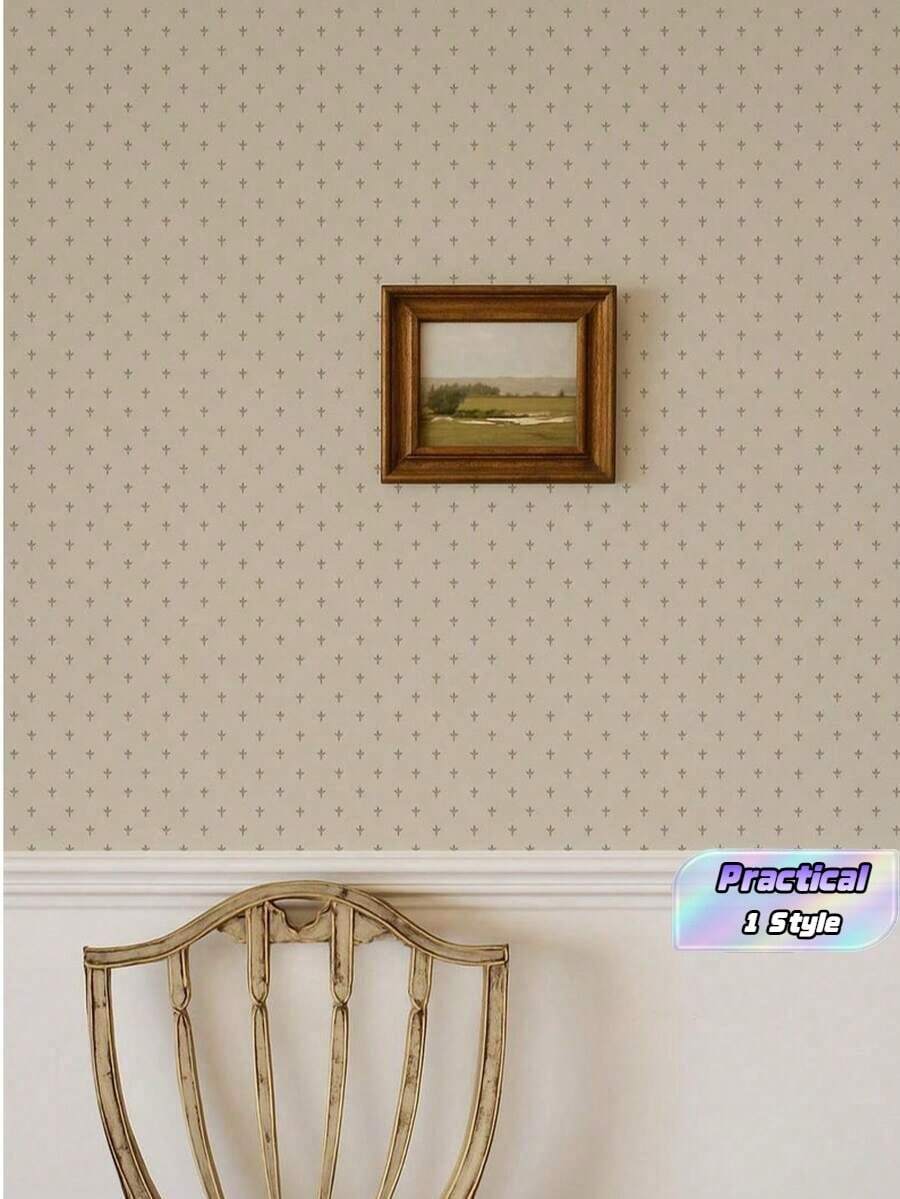 Removable Adhesive Wallpaper With Simple Antique Pink Pattern, Classic Modern Botanical Design, Timeless Traditional Wallpaper - 1PC - View 1