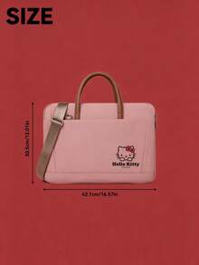 HELLO KITTY AND FRIENDS | SHEIN حقيبة لابتوب هالو كيتي وردية 1 قطعة، حزام كتف قابل للفصل، حقيبة حمل كمبيوتر كاواي للبنات، مناسبة للمدرسة والمكتب والسفر اليومي - زهري - مشاهدة 7
