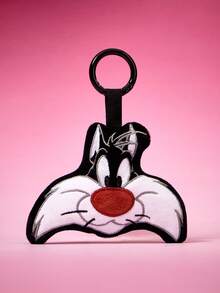 LOONEY TUNES X SHEIN 1 قطعة - سلسلة مفاتيح شخصية أنمي لطيفة معلقة من القماش الناعم، يمكن استخدامها على الحقائب والملابس والمفاتيح، بطة/كائن فضائي/قطة - متعدد الألوان - مشاهدة 2