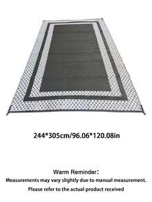 1 Piece Plastic Reversible Water-Resistant Rug, Durable Outdoor Non-Slip Rug For Garden, Patio, Camping, Swimming Pool, Backyard, Porch, And Hiking - A - View 9