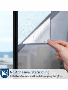 1ROLL REFLECTIVE ONE WAY MIRROR PRIVACY WINDOW FILM UV PROTECTION HEAT INSULATION STATIC CLING REUSABLE GLASS COVERING FOR CAR HOME OFFICE COMMERCIAL BUILDING DECOR GIFT - Mirror-finish Insulation - View 3