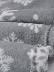 Cirelle Christmas Snowflake Throw Blanket, Ultra Soft Grey Fleece Blanket For Couch Sofa Bed, Flannel Winter Holiday Decorative Blanket With White Snowflake Pattern, Seasonal Gift - Grey - View 11