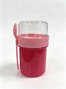 Portable Cup Set For Fruit, Grains, And Yogurt: Leakproof, Dishwasher, Suitable For Work, School, Includes Spatula And Spoon,Sauce Container, Bottom Layer, Milk Cup - Multicolor - View 9