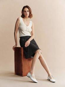 Rosivie French Small Square Toe Simple White Mary Jane Commuter Versatile Word With Thick Heel Women's Shoes Fall Shoes - White - View 9
