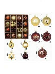 Cirelle 44pcs Christmas Ball Ornaments Set, Shatterproof Christmas Tree Ornaments Balls, Red & Gold Assorted Baubles Decor For Holiday Party - multicolor - View 11
