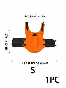 PETSIN 1PC Shark Fin Dog Life Jacket - High Buoyancy Ripstop Waterproof Oxford Fabric Pet Life Vest With Sturdy Rescue Handle, Adjustable Quick-Release Buckles Superior Flotation Safety Swimsuit, High Visibility Orange Pet Safety Vest With D-Ring For Leash - Orange - View 13