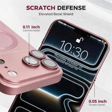 Teckwe Casing Ponsel - Produk Baru Casing Ponsel Magnetik Transparan Matte Mewah Kompatibel dengan iPhone 18 17 16 15 14 13 12 11 Pro Max Air, Dengan Bingkai Peredam Guncangan dan Penutup Pelindung Kamera, Menampilkan Tekstur Metalik Matte, Cat Metalik Tahan Benturan, Bingkai Lembut Pelindung Lensa, Penutup Tahan Guncangan - Berwarna merah muda - View 6