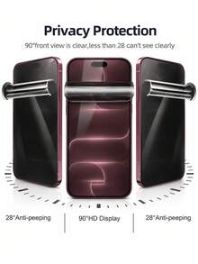 Teckwe 2 buah Pelindung Layar Privasi Matte Kompatibel dengan iPhone 18 Pro Max, Terbuat dari Film TPU Lembut (Bukan Kaca Tempered), Anti Jatuh dan Anti Benturan, Pelindung Layar dengan Fungsi Privasi, Kompatibel dengan iPhone 18 Pro Max/18 Pro/Duo/17 Pro Max/16/15/14/13/12/11/XS/8/7, Bahan Non-Kaca - Hitam - View 12
