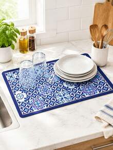 American Style Kitchen Drying Mat, Quick Water Absorbent Countertop Mat, Heat Resistant Coffee Machine Pad, Easy Clean Table Mat - B - View 4