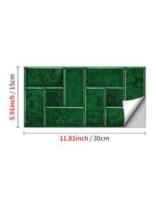 12PCS 2D Faux Tile Stickers PVC Peel And Stick Wall Decals Waterproof Oilproof Self Adhesive For Kitchen Bathroom Backsplash Wall Decor Easy Clean Removable - one-size - View 2