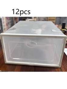 Hộp đựng giày nhựa trong suốt đa năng dạng hình chữ nhật có thể xếp chồng, hộp trưng bày lưu trữ giày thể thao, phù hợp cho tủ quần áo, hộp đựng giày trong suốt gấp gọn có nam châm, chống bụi, unisex - Xem 10