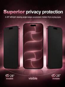 Teckwe 2pcs Full Coverage Matte Anti-Spy Screen Protector Compatible With Iphone 18 Pro Max/Duo, Frosted Privacy Film, 9H Upgraded Edge Protection, Anti-Peeling, Anti-Scratch, Easy Installation, Bubble-Free, Compatible With IPhone 18 Pro Max/Duo/17/17 Pro/17 Pro Max/17 Air/16 Pro Max/16 Plus/15 Pro Max/14/13/12/11 Series - Black - View 5