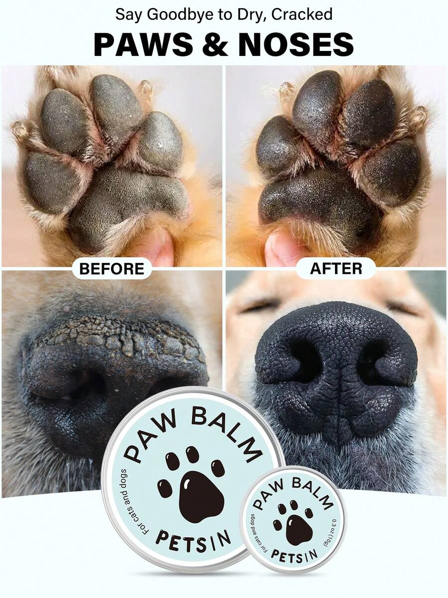 PETSIN 2-In-1 Paw & Nose Balm For Dry, Cracked Paws. Plant-Based Moisture That Softens & Protects. Available In 0.3 Oz & 2 Oz. - Multicolor - View 1