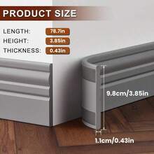 1 Piece 3.85 Inch Wide X 78.7 Inch Easy Install Peel And Stick Nbr Baseboard, Home Decor | Clean Line Finish | Self-Adhesive Trim, Suitable For Walls, Home - Multicolor - View 13