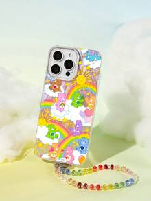 SHEIN X Care Bears Cartoon Printed Mobile Phone Case, With Mobile Phone Chain  , Suitable For 11-17 Pro Max - Multicolor - View 2