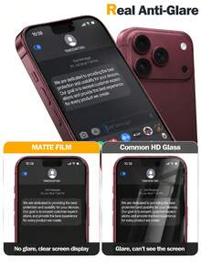Teckwe 2 buah Pelindung Layar Privasi Matte Kompatibel dengan iPhone 18 Pro Max, Terbuat dari Film TPU Lembut (Bukan Kaca Tempered), Anti Jatuh dan Anti Benturan, Pelindung Layar dengan Fungsi Privasi, Kompatibel dengan iPhone 18 Pro Max/18 Pro/Duo/17 Pro Max/16/15/14/13/12/11/XS/8/7, Bahan Non-Kaca - Hitam - View 5