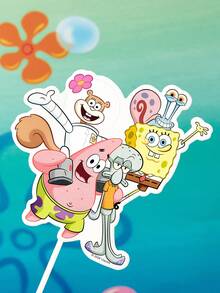 SpongeBob SquarePants | SHEIN 15 Buah Perlengkapan Dekorasi Pesta Ulang Tahun, Perlengkapan Dekorasi Kue Cupcake, Dekorasi Kue - MultiWarna - View 3